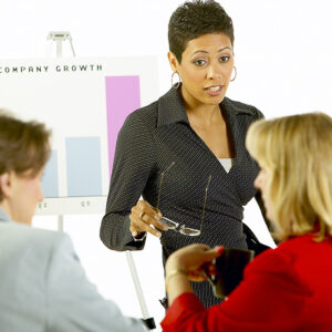 Woman teaching class