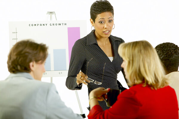 Woman teaching class